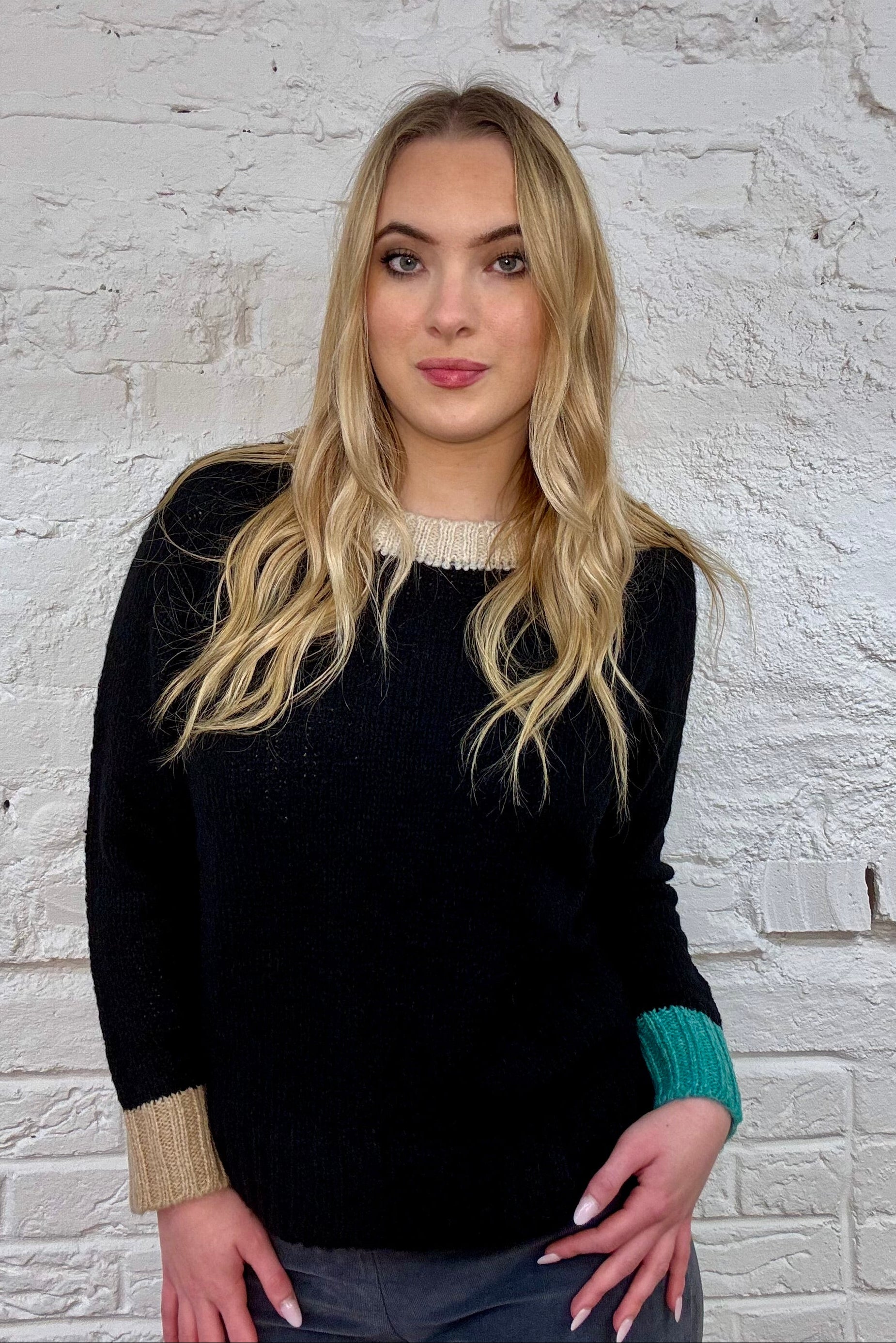 The Farrah Contrast Trim Sweater