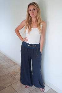 Belted Linen Trousers