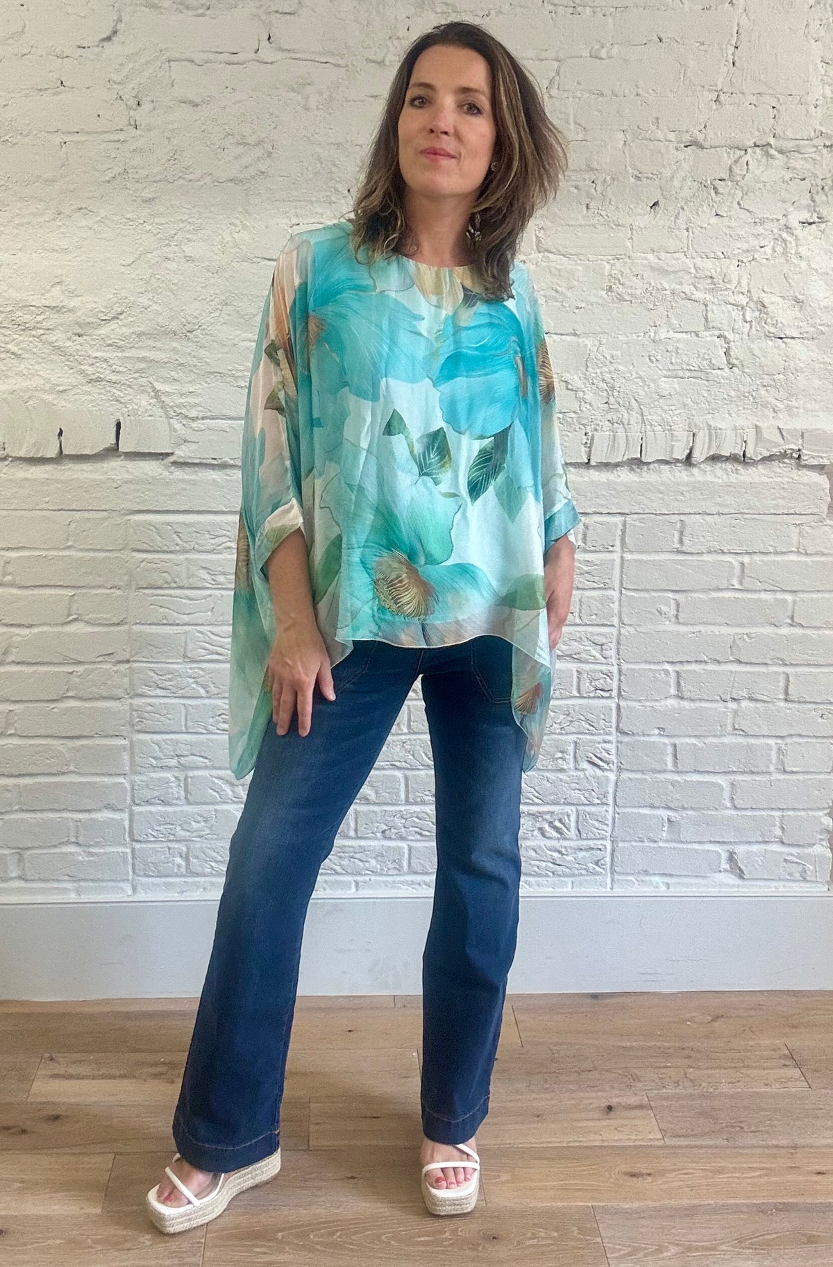 Floral Print Silk Top