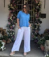 Cotton & Linen Mix Shirred Sleeve Top