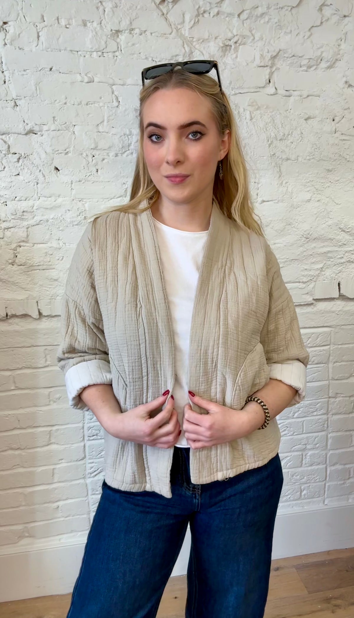 Chaqueta acolchada con estampado de diamantes