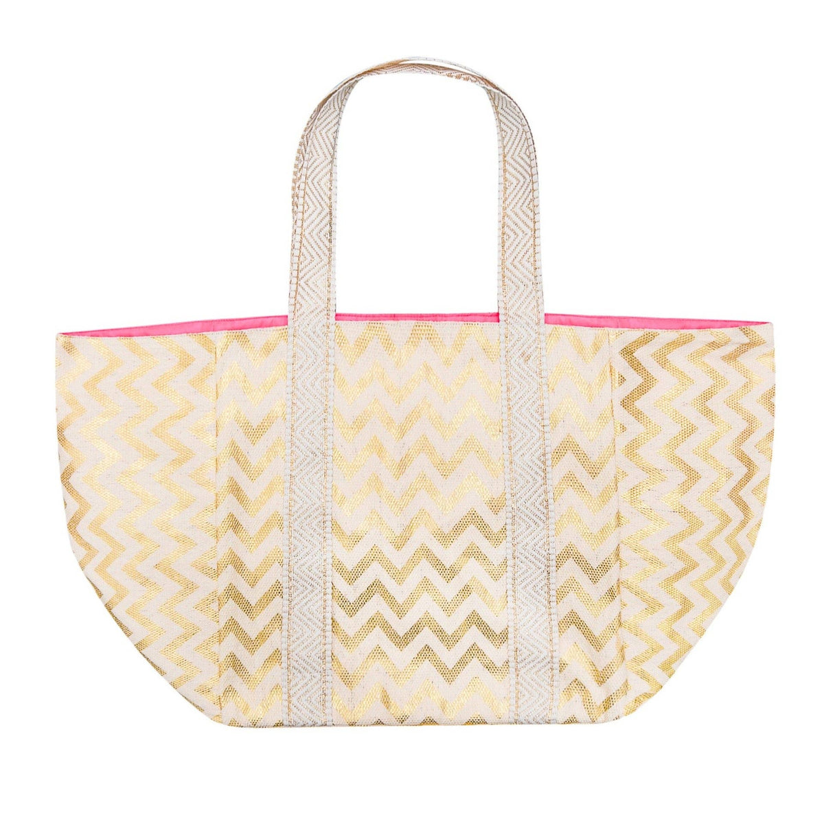 Gold Zig Zag Large Tote Bag