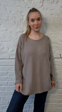 Übergroßer Rundhalspullover 