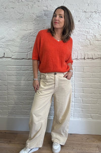 Cord Barrel Leg Trouser