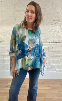 Floral Print Silk Top