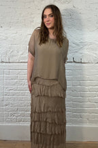 Kleid mit Seiden-Overlay