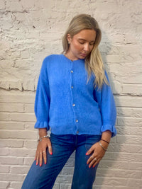 Alpaca Ruffled Cuff Cardigan