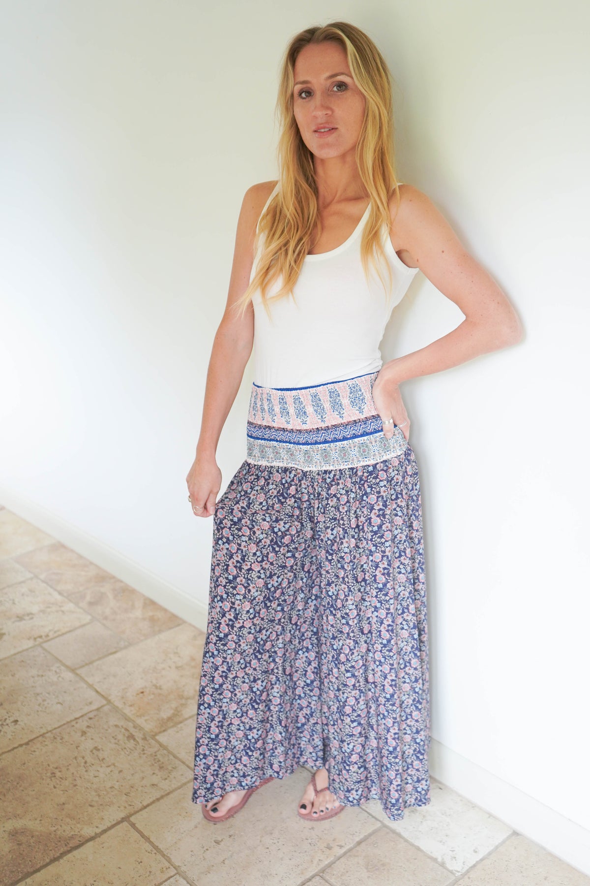 Ditzy Floral Print  Wide Leg Trousers