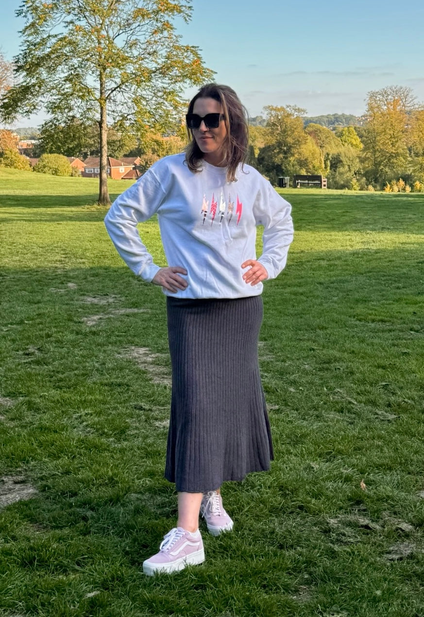 Falda de canalé de punto fino