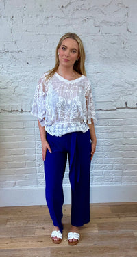 Pleated Tie Waist Trouser