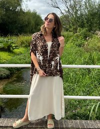 Leopard Print Sequin Palm Tree Shirt