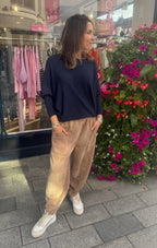 Chenille Barrel Leg Trousers