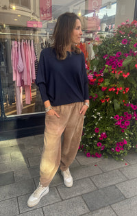 Chenille Barrel Leg Trousers