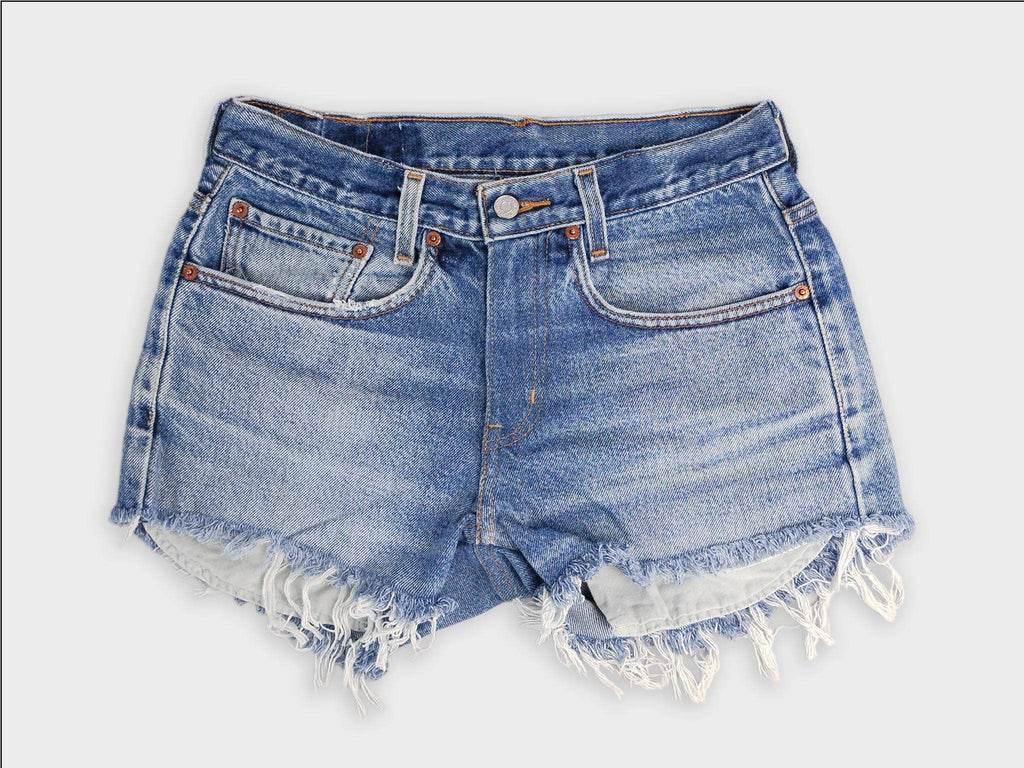Low-Rise Upcycled Levi Denim Shorts - Original