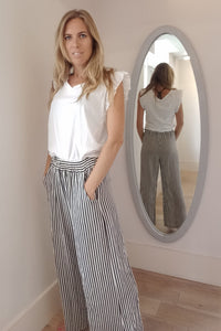 Striped Wide Leg Trousers