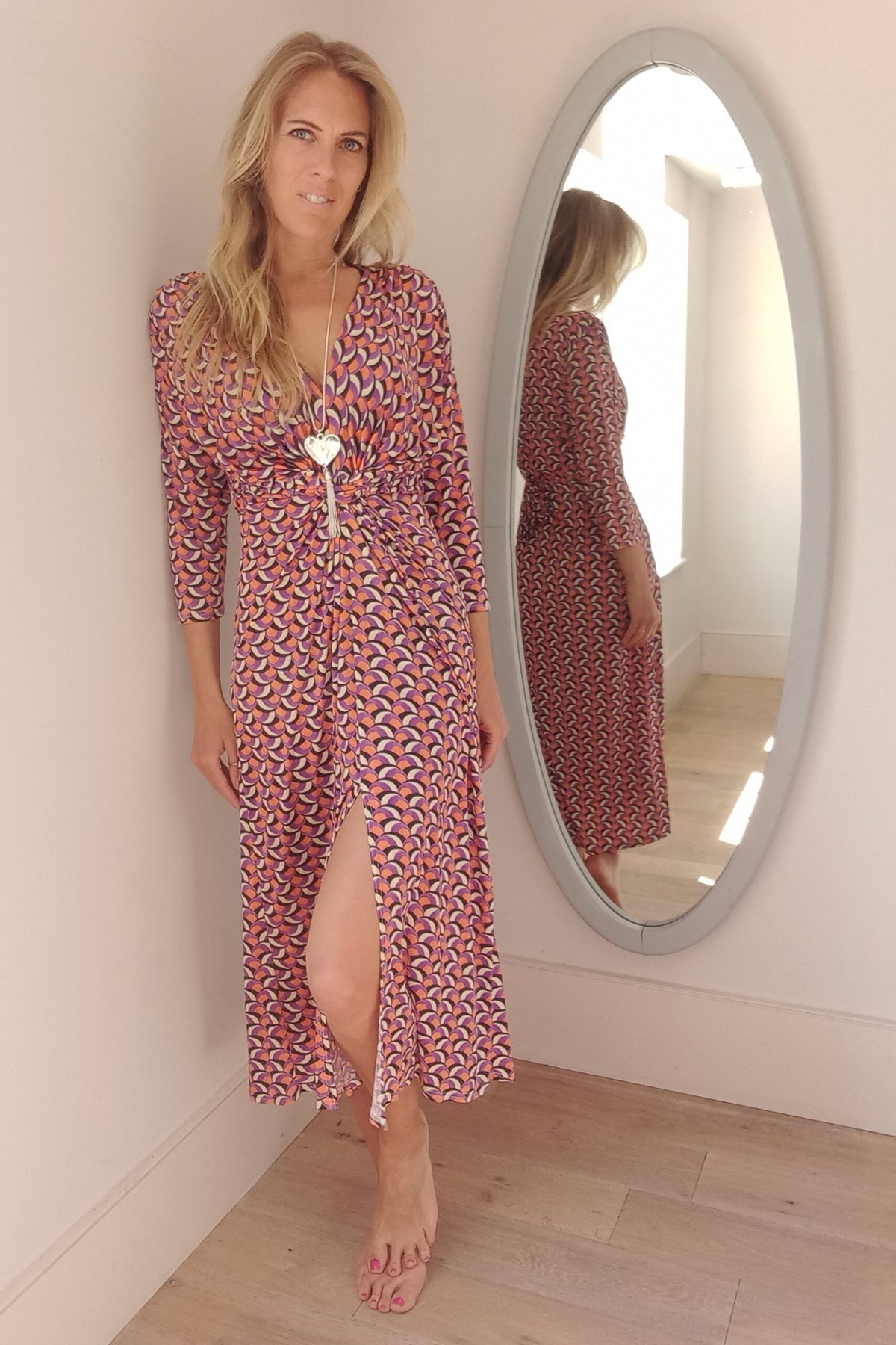 Twist Wrap Midi Dress