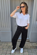 Saskia Needlecord Barrel Leg Trousers
