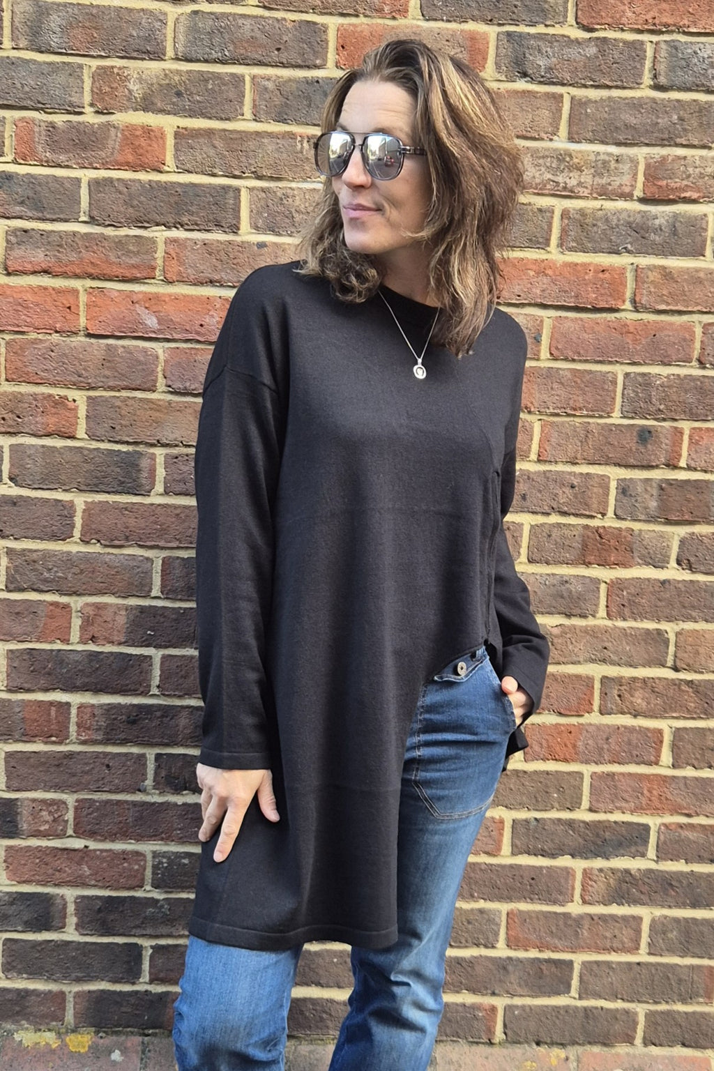 Bellatrix Asymmetric Zip Detail Knit