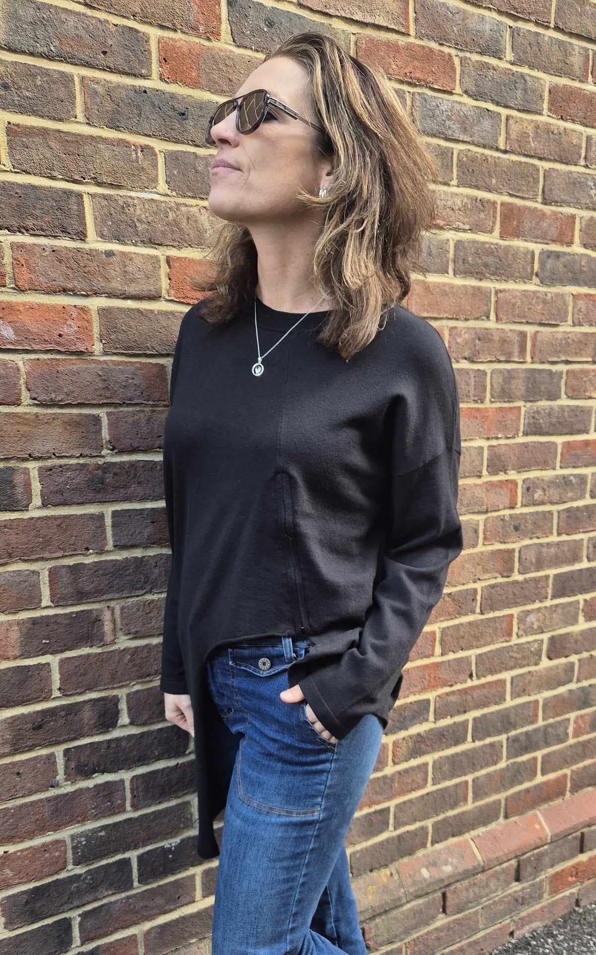 Bellatrix Asymmetric Zip Detail Knit