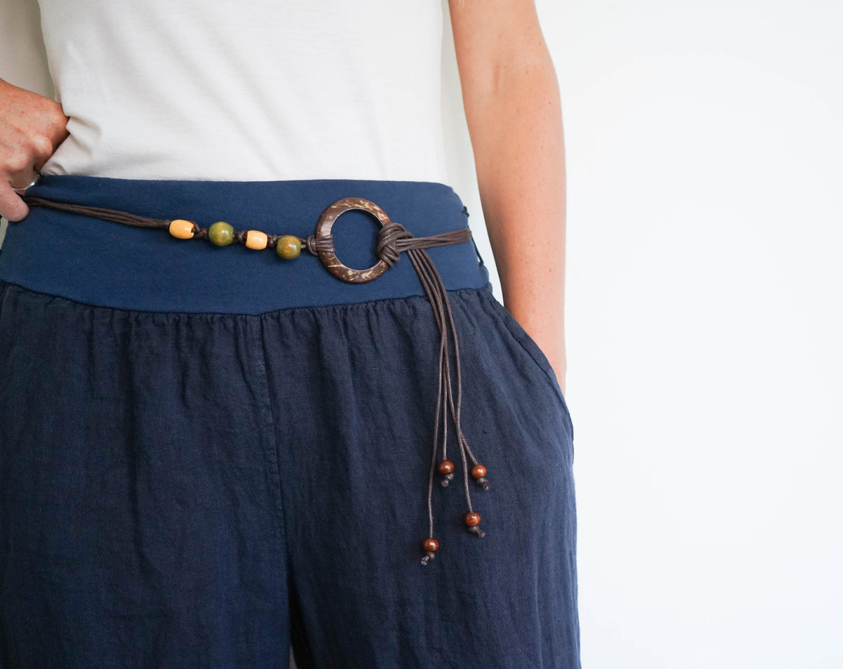 Belted Linen Trousers