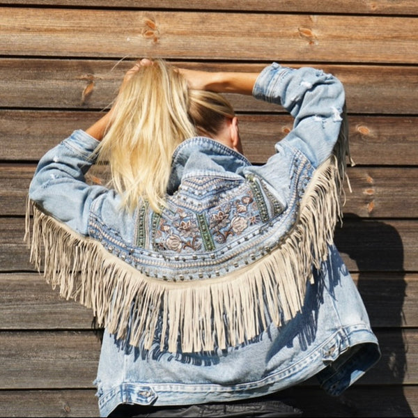 Fringe Detail Denim Jacket