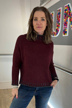 Funnel Neck Contrast Stitch Jumper