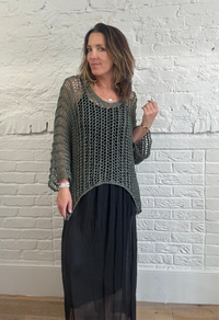 Open knit Slash Neck Cover Up