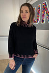 Funnel Neck Contrast Stitch Jumper