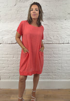 Fiorella Crochet-Trim Pocket Dress