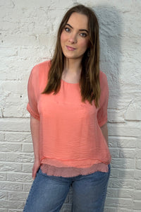 Top de seda de doble capa (OS 10-16)