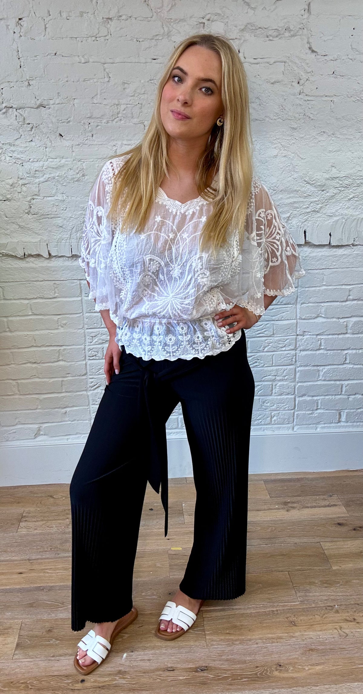 Pleated Tie Waist Trouser