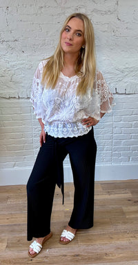 Pleated Tie Waist Trouser