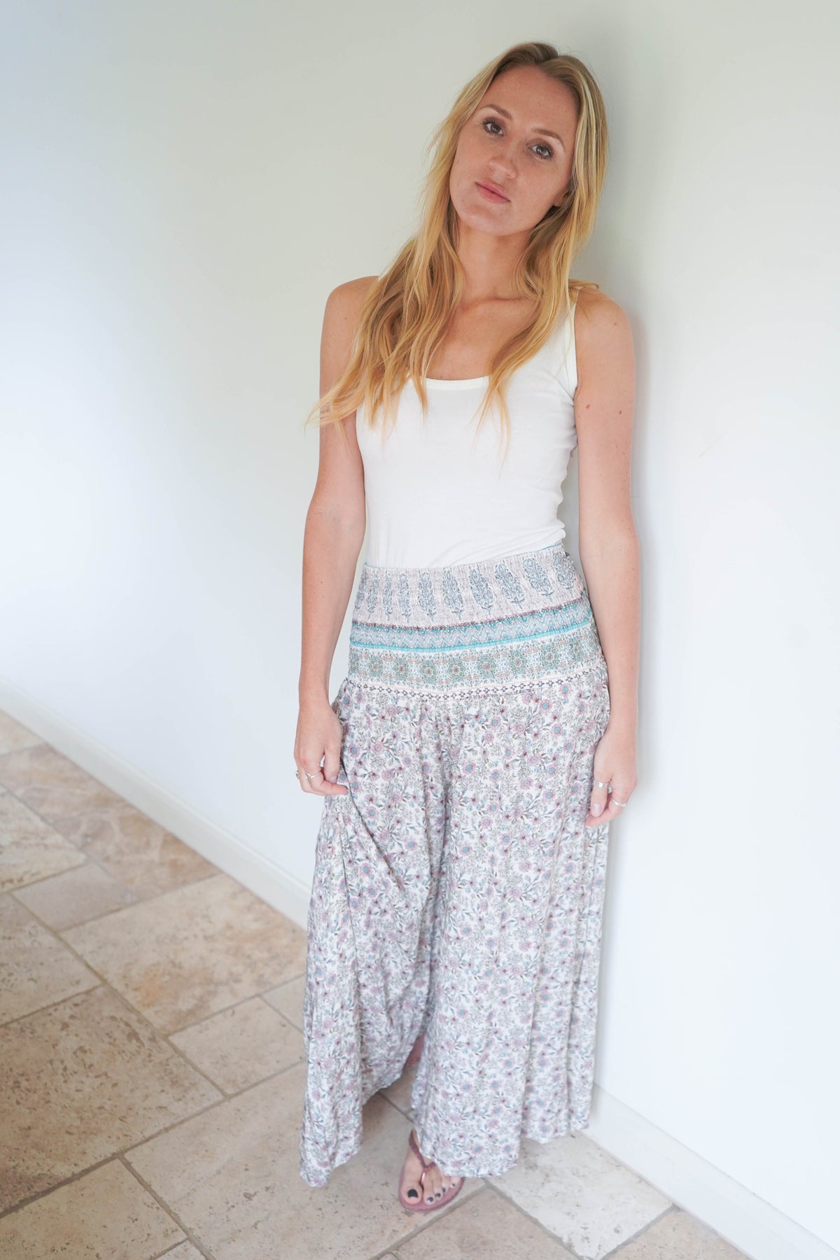 Ditzy Floral Print  Wide Leg Trousers