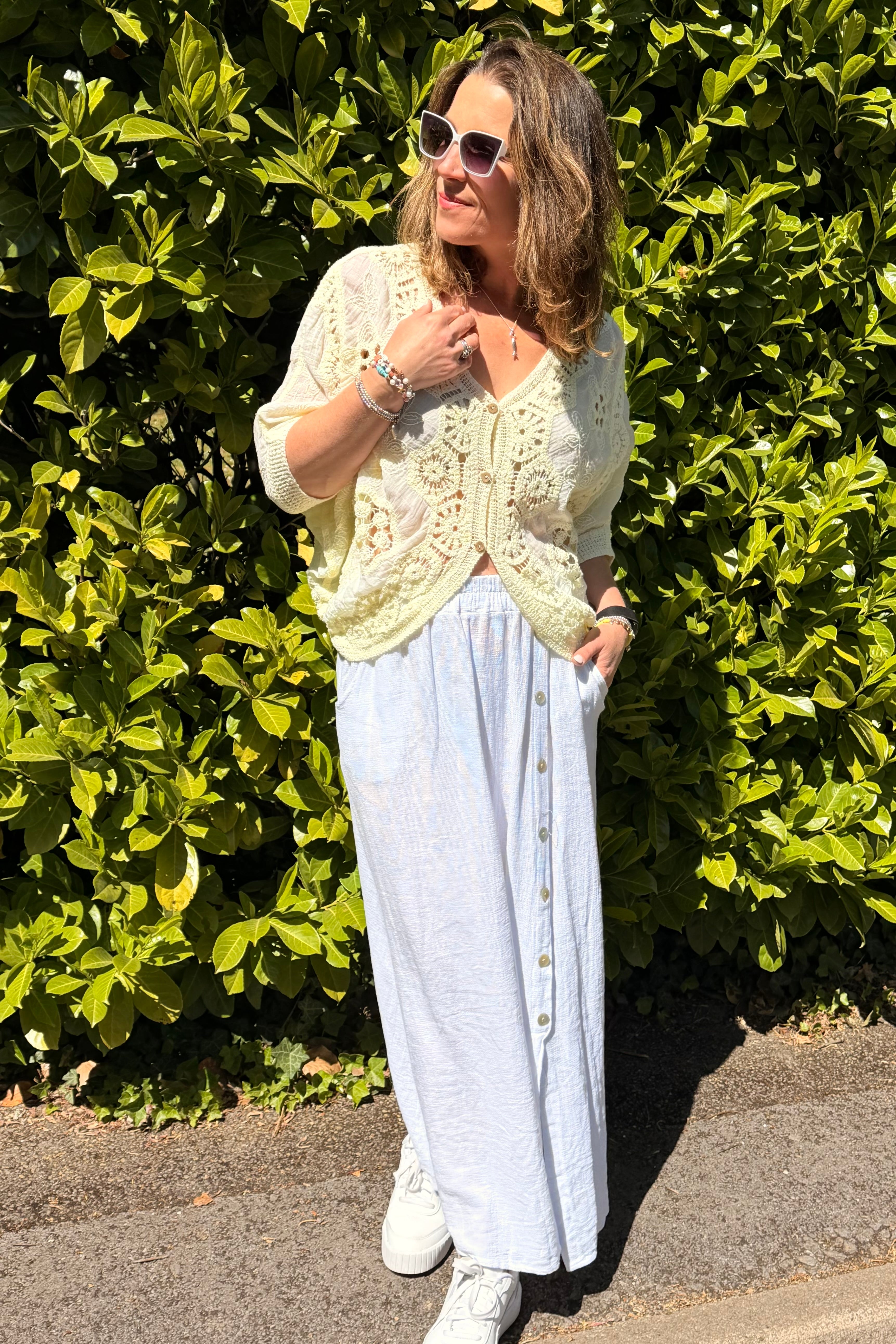 The Nell Embroidery Cotton Crochet Top