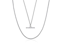 Marina Two Layered Chain Long Necklace with T-bar