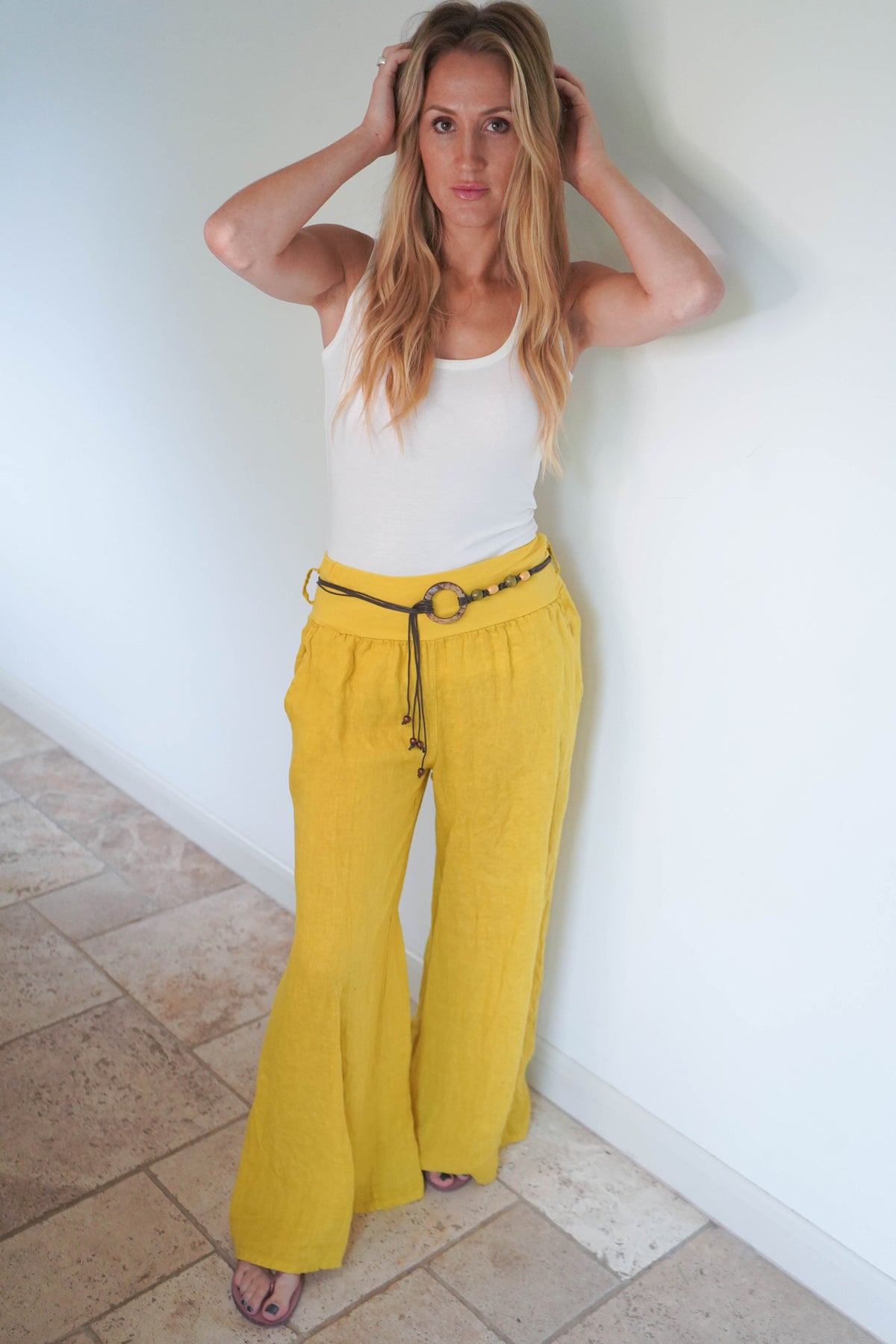 Belted Linen Trousers