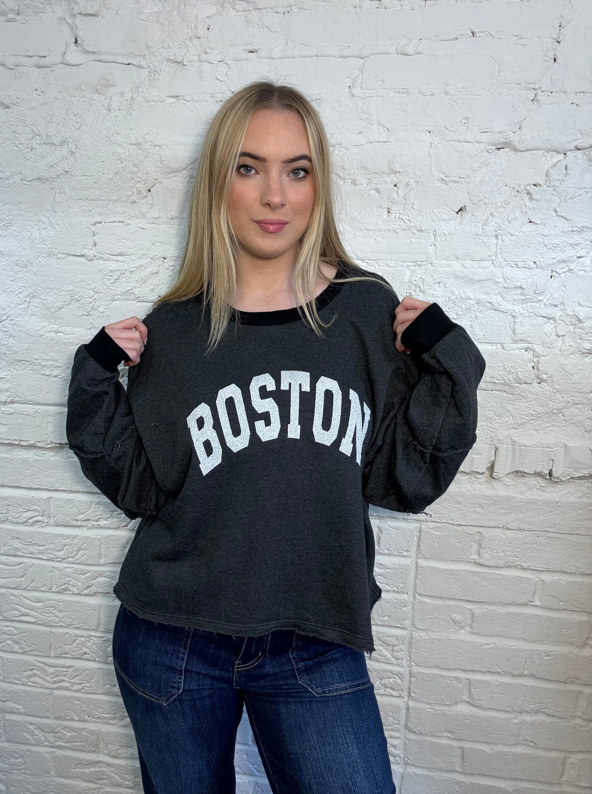 Boston Raw Edge Sweatshirt