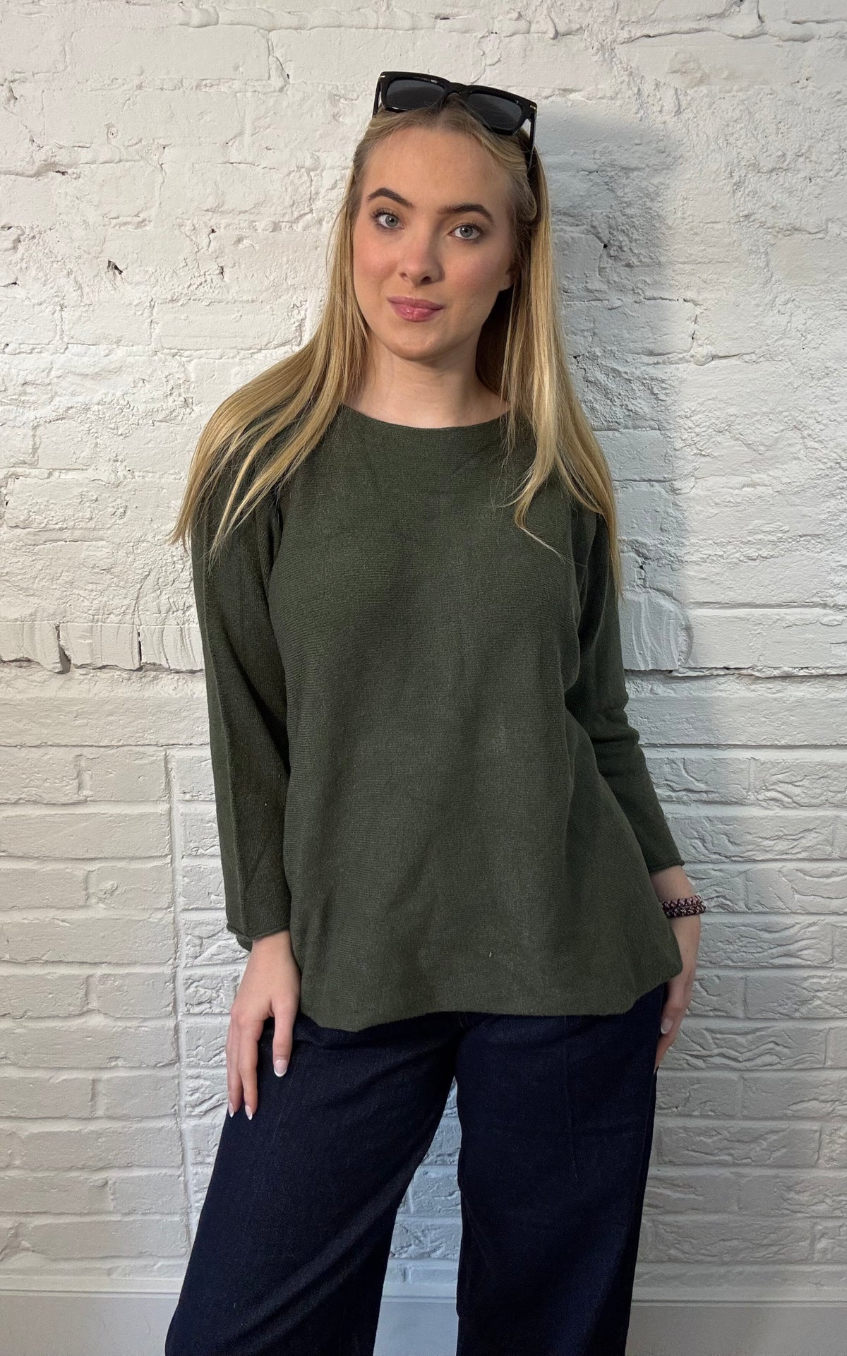 Übergroßer Rundhalspullover 