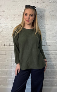 Übergroßer Rundhalspullover 