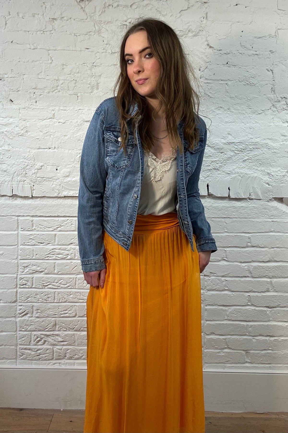 Falda superpuesta de seda (OS 8-16)