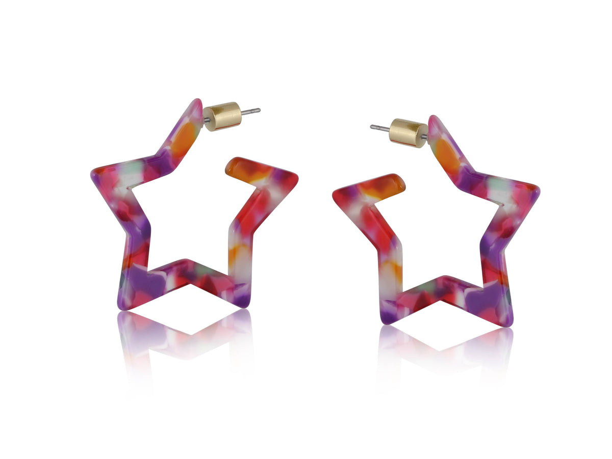 Erica Resin Star Earrings