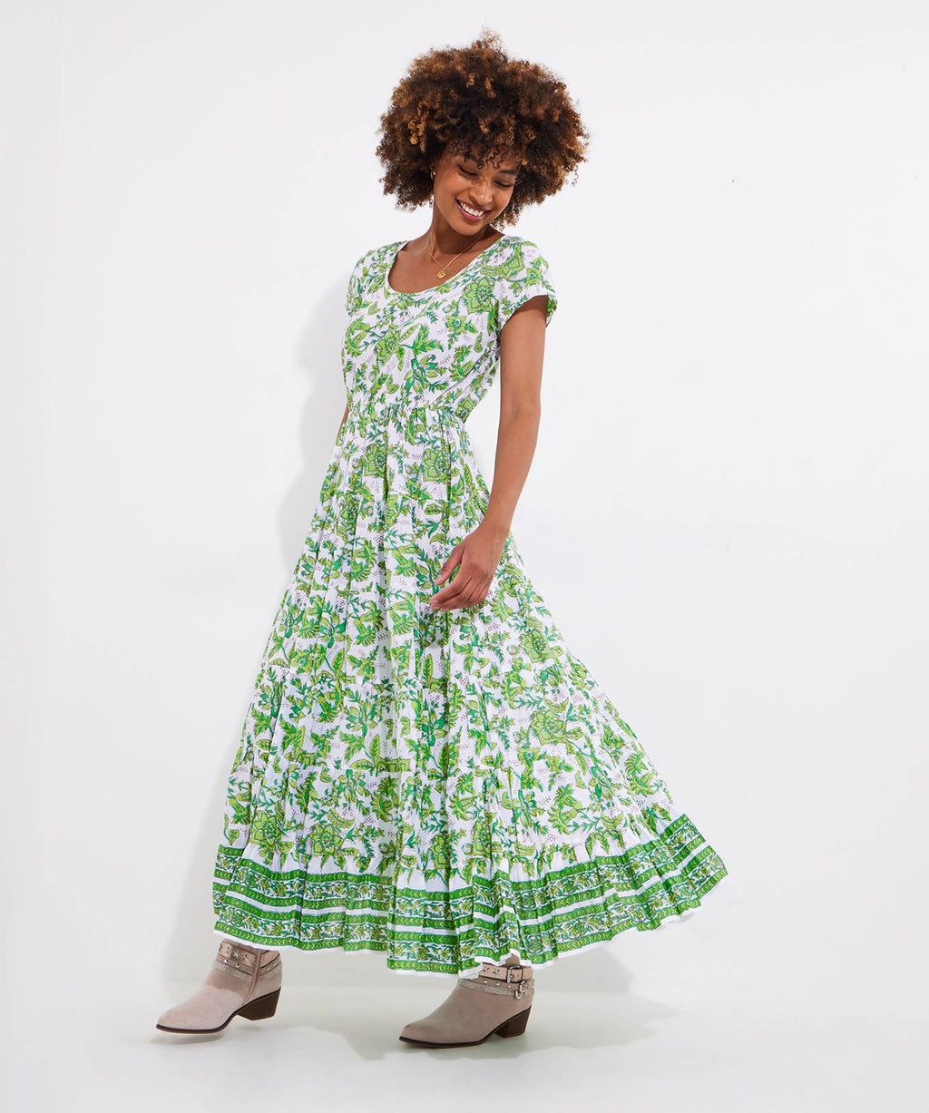 Petite Floral Crinkle Cotton Maxi Dress