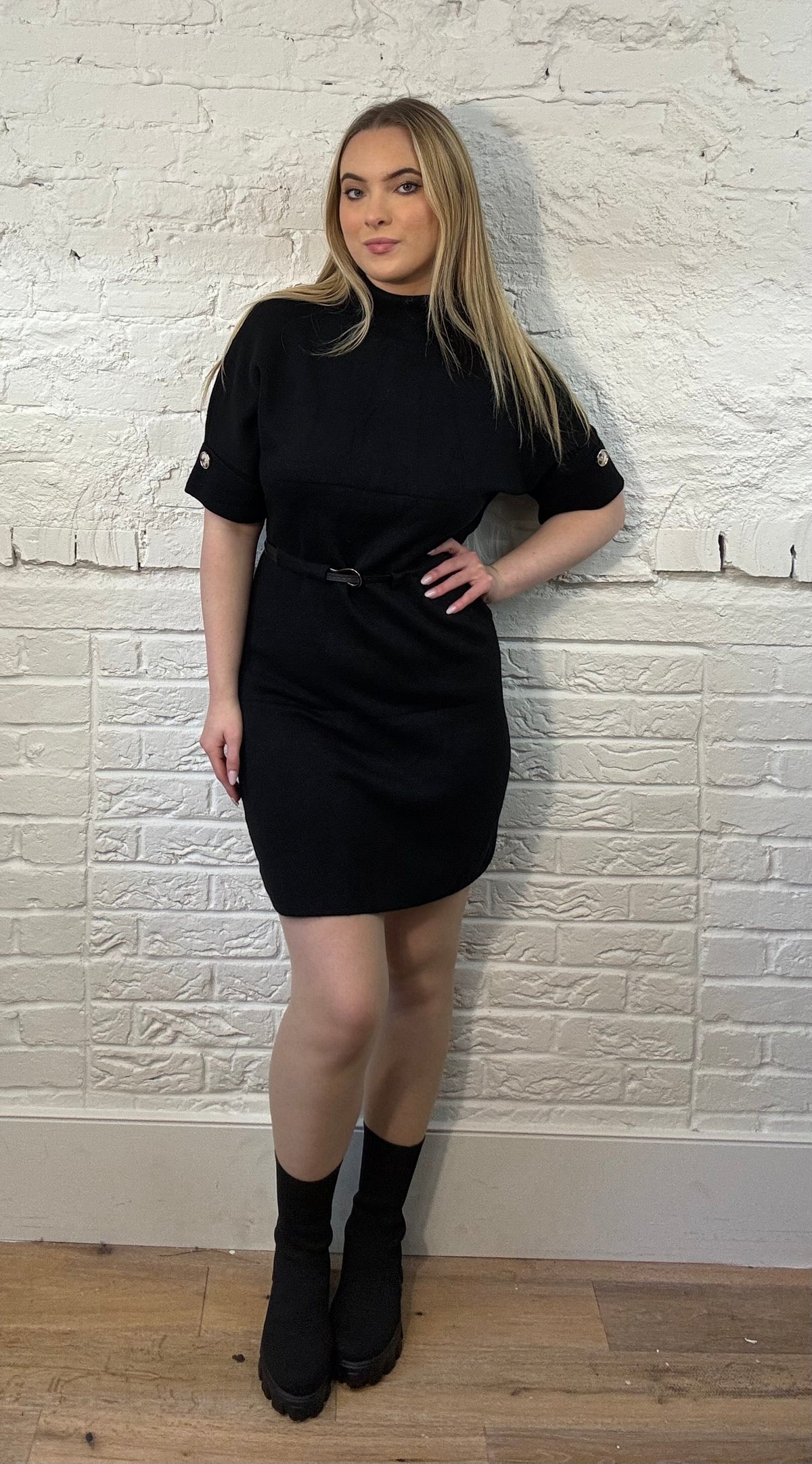 The Noir Belted Dress