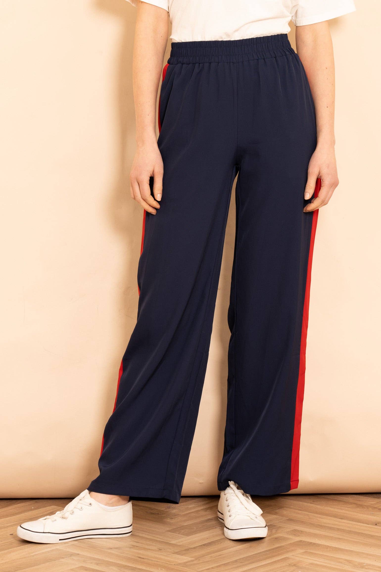 Double Stripe Wide Leg Trousers
