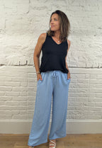 Birgitta Pinstripe Wide Leg Trousers