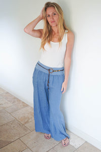 Belted Linen Trousers