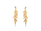 Freya Long Leaf Dangle Earrings
