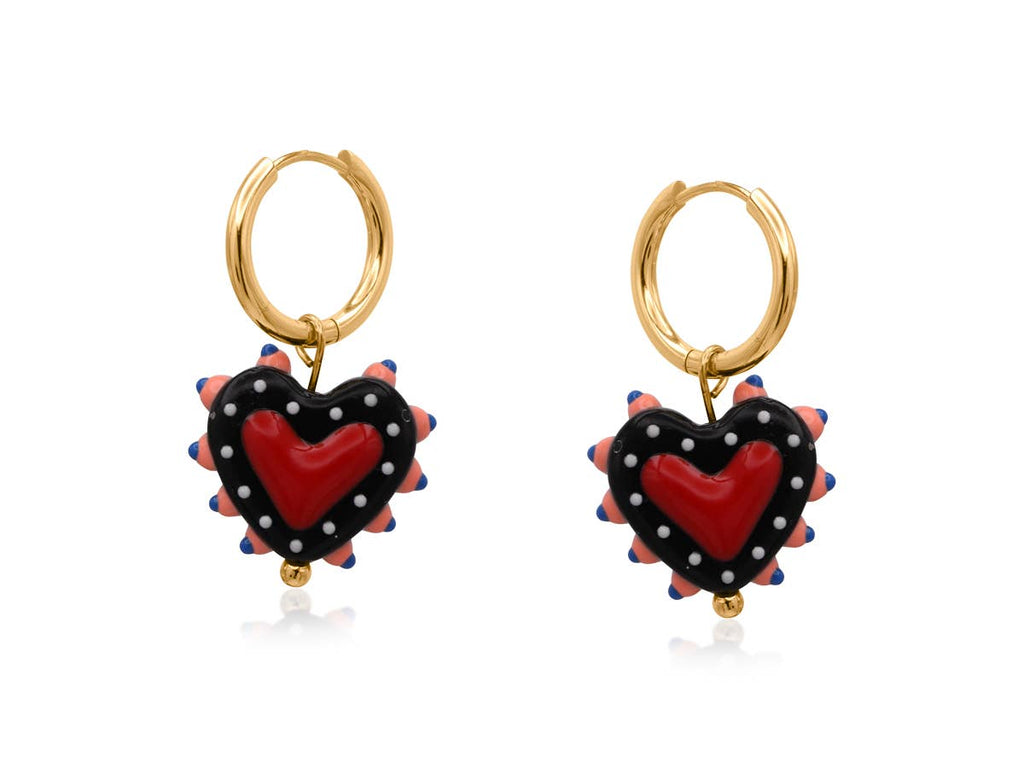 SANTA FE HEART CHARM EARRINGS