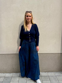 Leaf Print Wide Leg Trouser