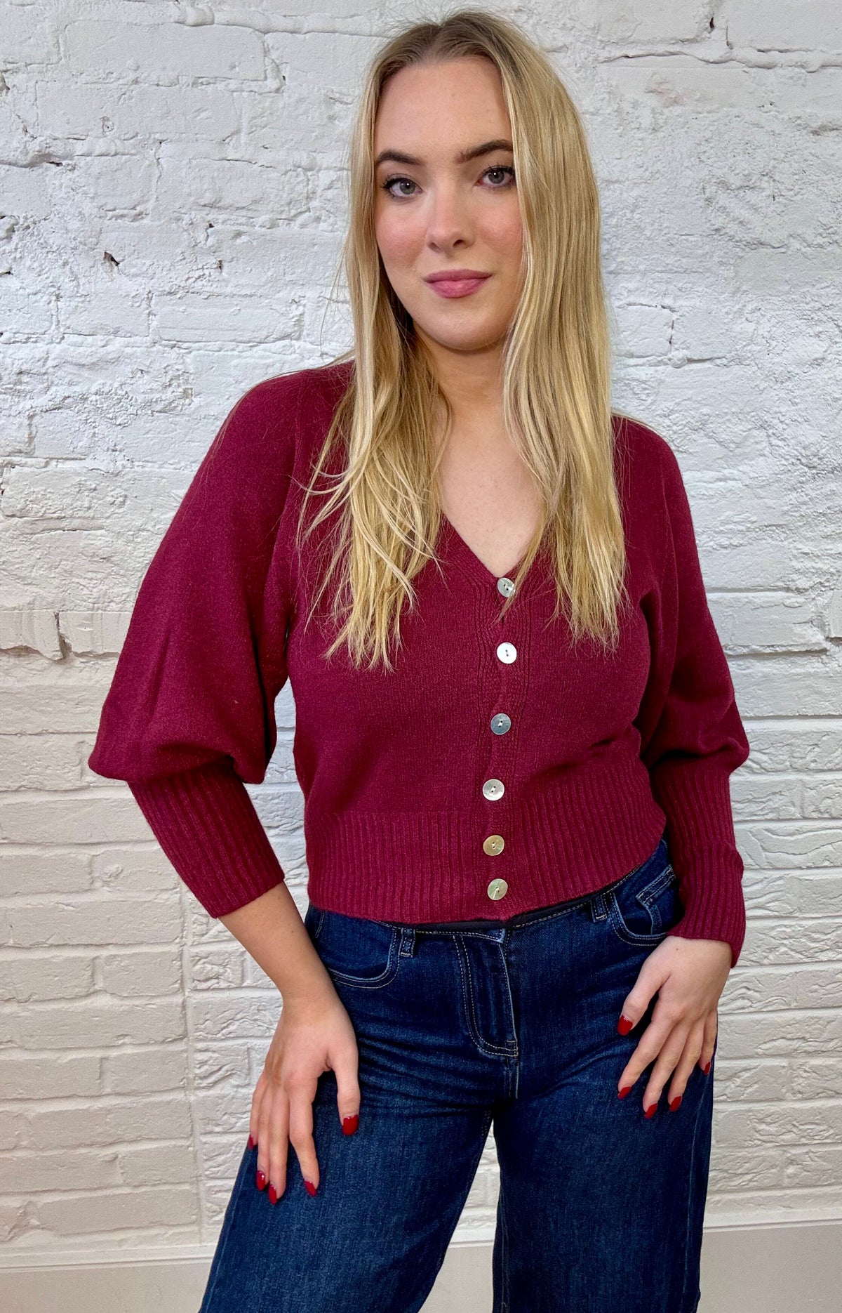 The Beatrice Balloon Sleeve Cardigan